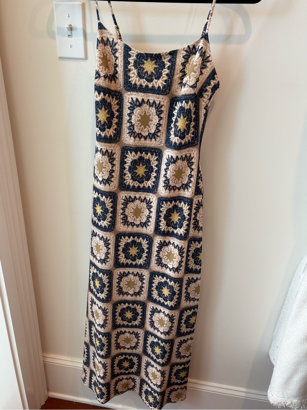 Seven Wonders Floral Tile Slip Dress in Navy and Olive